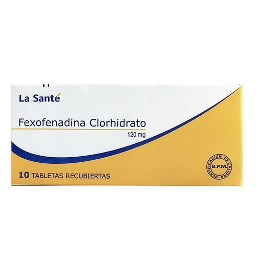 Fexofenadina Clorhidrato 120Mg 10 Tabletas Ls