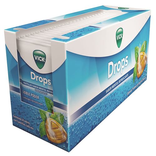 Vick Mentol Drops 24 Sobres 5 Pastillas