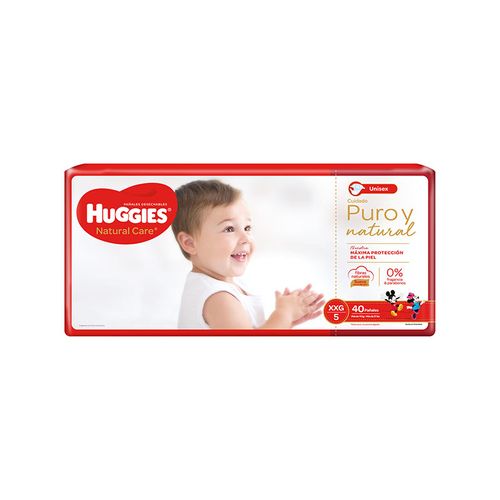 Pañal Huggies Natural Care Unisex Xxg Etapa 5 40 Uniades