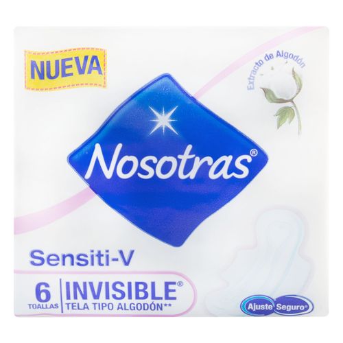 Toallas Nosotras Invisible Sensiti-V 6 Unds.