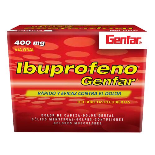 Ibuprofeno 400 Mg 100 Tabletas Gf