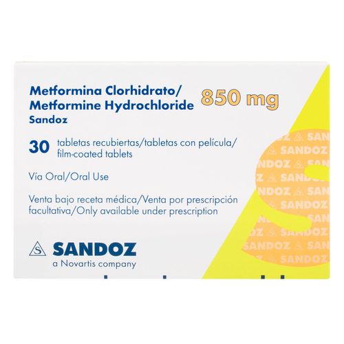 Metformina 850 Mg 30 Tabletas Sz