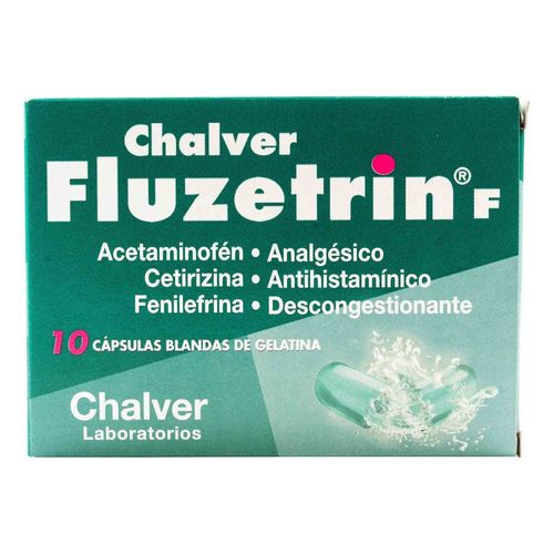 Fluzetrin F 500 Mg 10 Capsulas De Gelatina