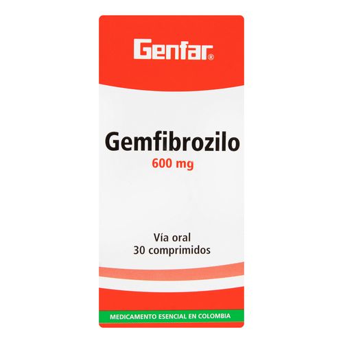 Gemfibrozilo 600 Mg 30 Tabletas W