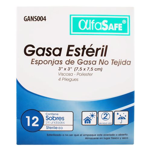 Gasa Alfa Esteril No Tejida 7.5X7.5 Cm 12 X 2