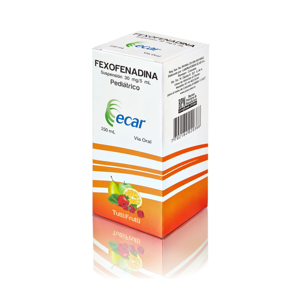 Fexofenadina Jarabe 30 Mg 150 Ml Ecar