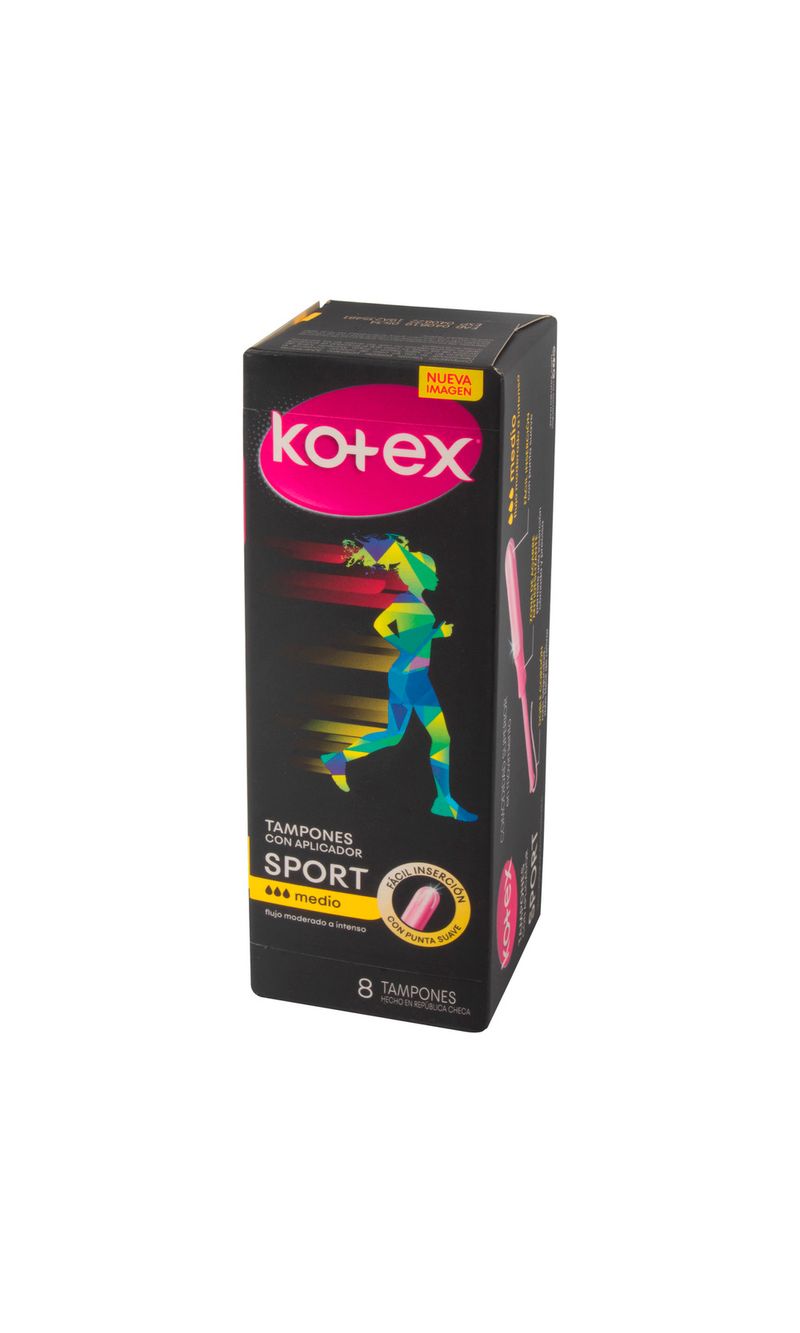 TAMPON-KOTEX-SPORT-MEDIO-CON-APLICADOR-8-UDS