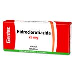 HIDROCLOROTIAZIDA-25-MG-30-TABLETAS-GF
