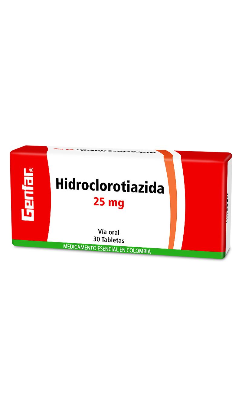 HIDROCLOROTIAZIDA-25-MG-30-TABLETAS-GF