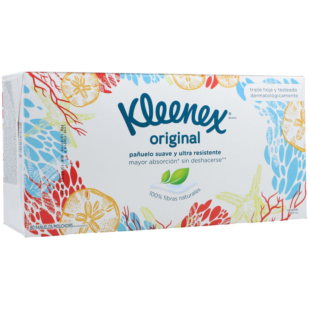 Pañuelos desechables Kleenex neutro 100 hojas triples