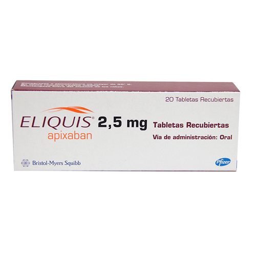 Eliquis 2.5 Mg 20 Tabletas