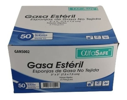 Gasa Alfa Esteril No Tejida 3X3 50 Sobres X 6 Unidades