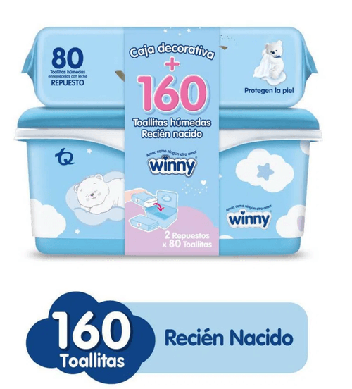Toallas Húmedas Winny Sensitive X 160 Unidades + Caja