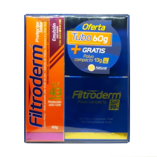 Filtroderm Spf43 60G+Polvo Natural Spf30 13G