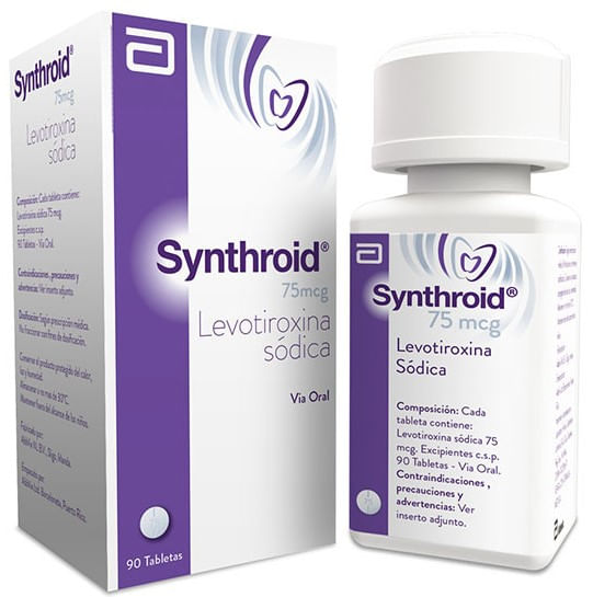 Synthroid 75 Mcg Frasco 90 Tabletas