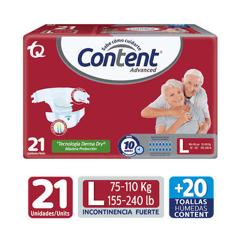 Pañal Content Advanced Talla L 21 Unidades