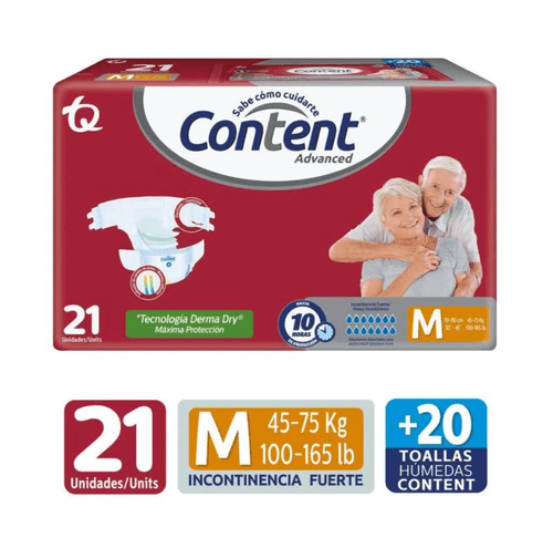 Pañal Content Advance Talla M 21 Unidades