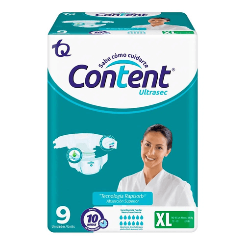 Pañal Content Ultrasec Talla Xl 9 Und