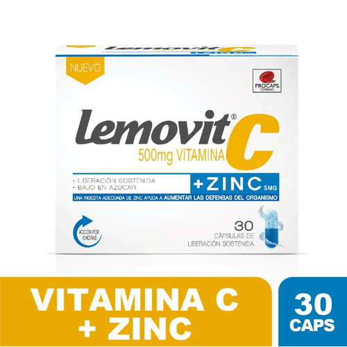 Lemovit C+Zinc 500 Mg 30 Capsulas