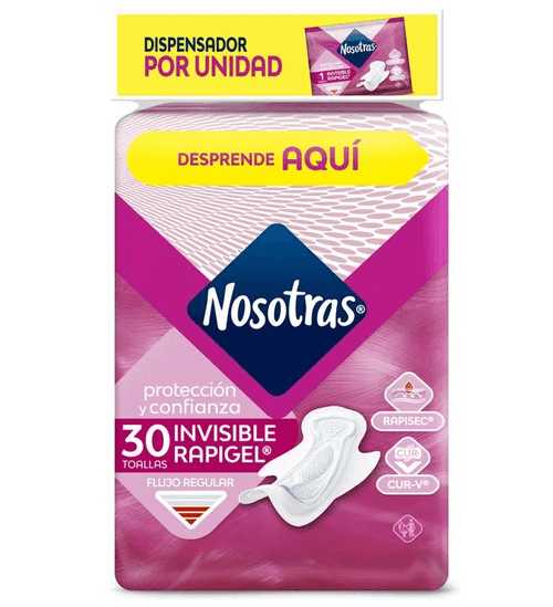 Toallas Higienicas Nosotras Invisibles Rapigel 30 Unidades