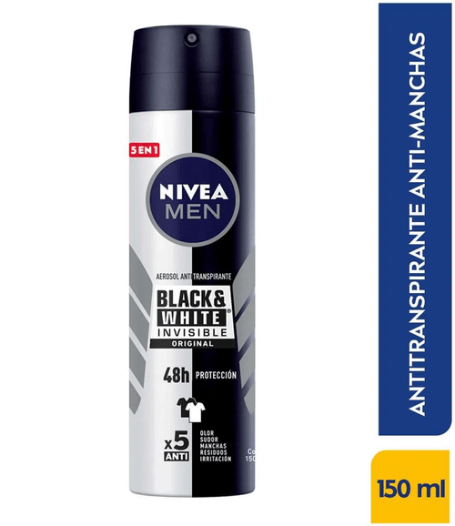 Desodorate Nivea Spray Black & White 150 Ml (Hombre)