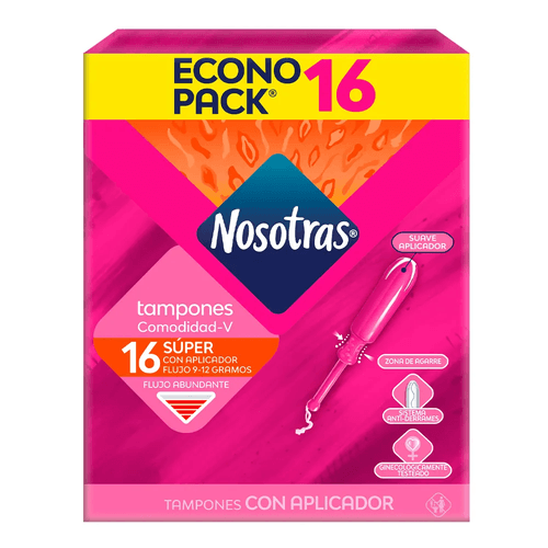 Tampones Nosotras Con Aplicador Super 16 Unidades