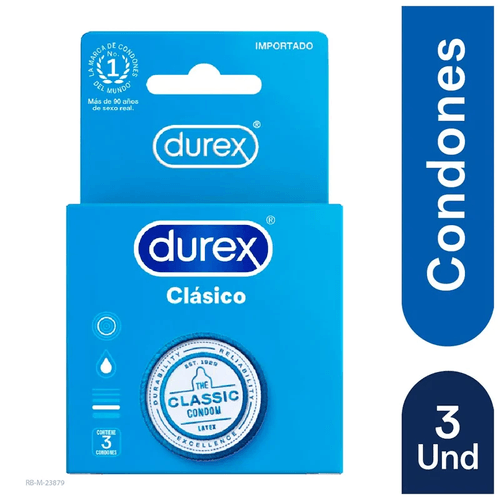 Preservativos Durex Clasico 3 Unidades