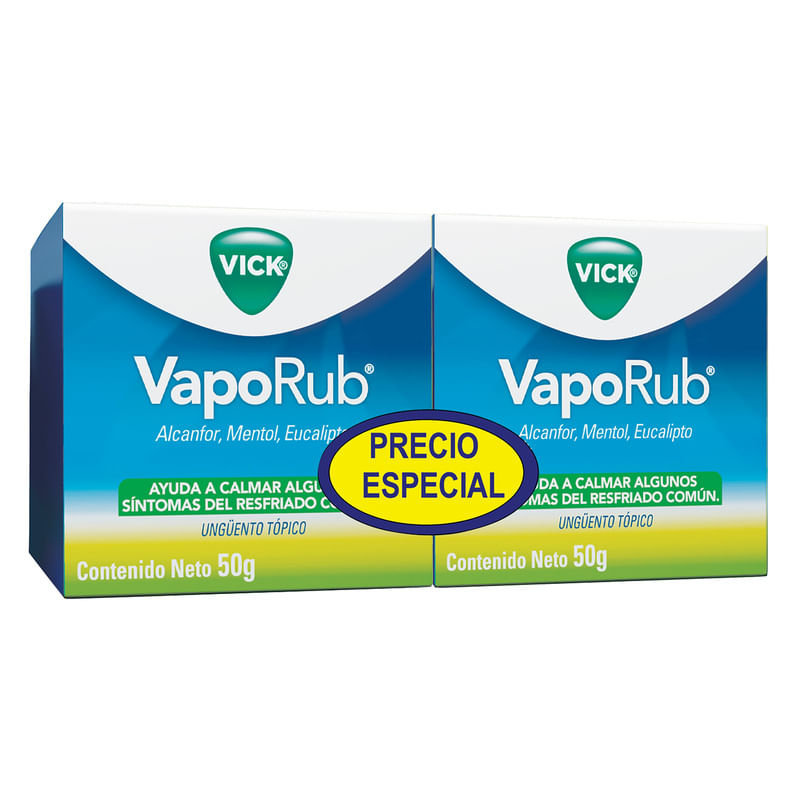 Ungüento Vick VapoRub para calmar algunos síntomas del resfriado 50 g