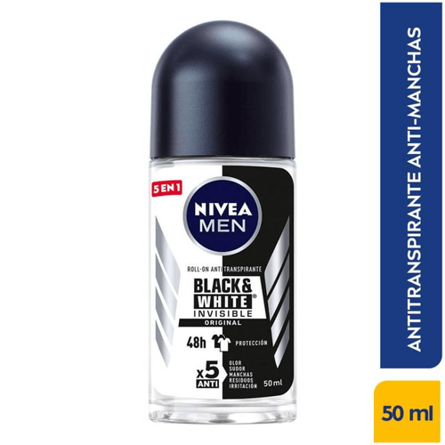 Desodorante Nivea Men Black Y White Invisible Roll-On 50Ml