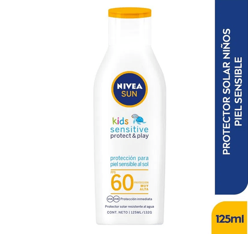 Bloqueador Nivea Sun Fps60 Kids Sensitive 125 Ml