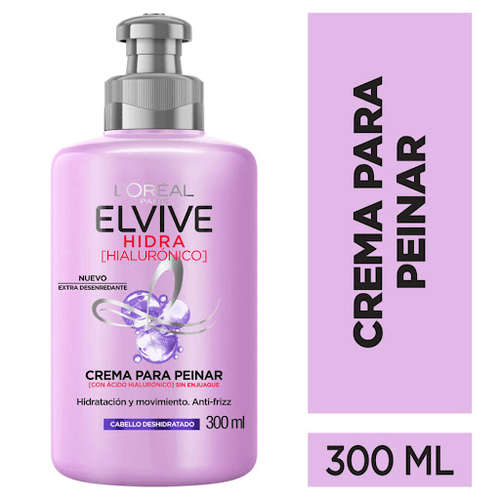 Crema Para Peinar Elvive Hidra Hialuronico 300 Ml
