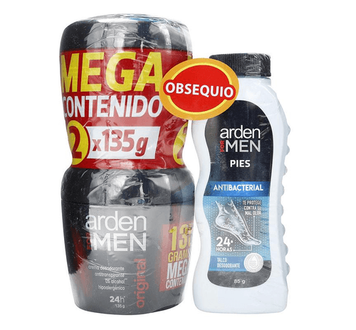 2 Desodorantes Arden For Men Original Crema 135 Gramos+Talco Arden For Men Pies 85 Gramos