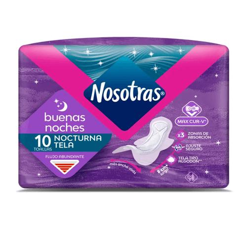 Toallas Nosotras Buenas Noches Tela 10 Unidades