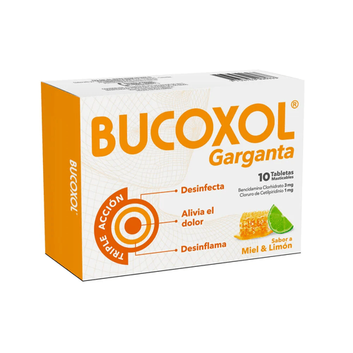 Bucoxol Garganta Miel Y Limon 10 Tabletas