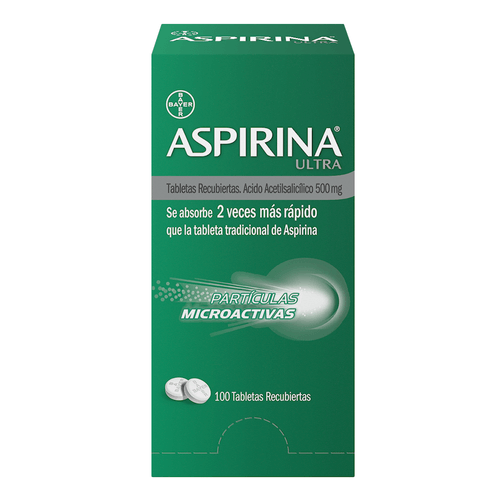 Aspirina Ultra 500 Mg 100 Tabletas