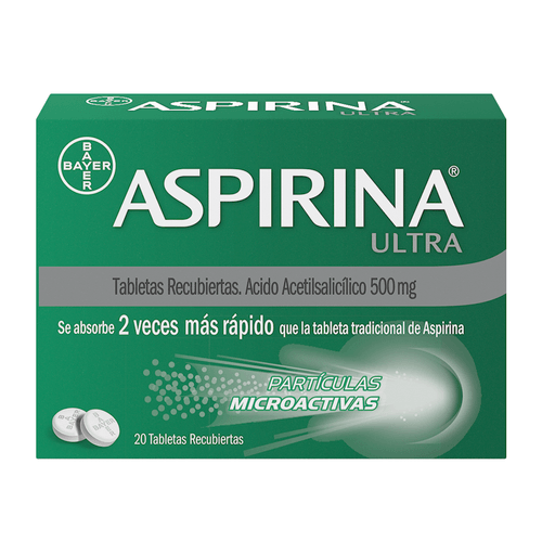 Aspirina Ultra 500 Mg 20 Tabletas