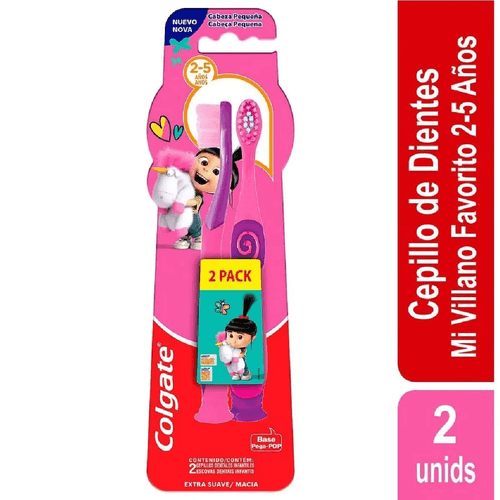 2 Cepillos Colgate Agnes Minions 2-5 Años