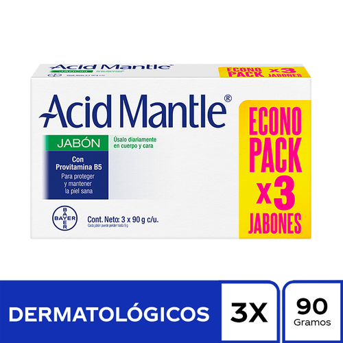 3 Jabones Acid Mantle 90 Gramos Econopack