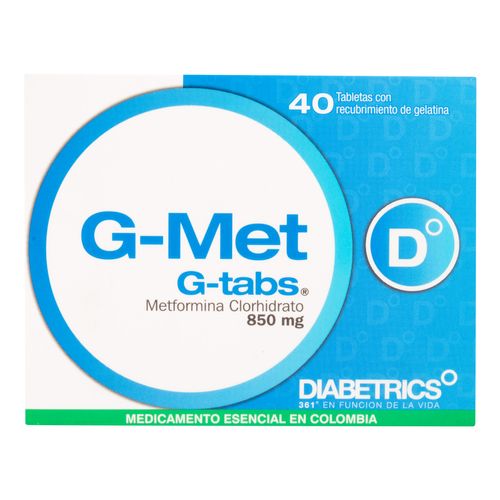 G Met Tabs 850 Mg 40 Tabletas