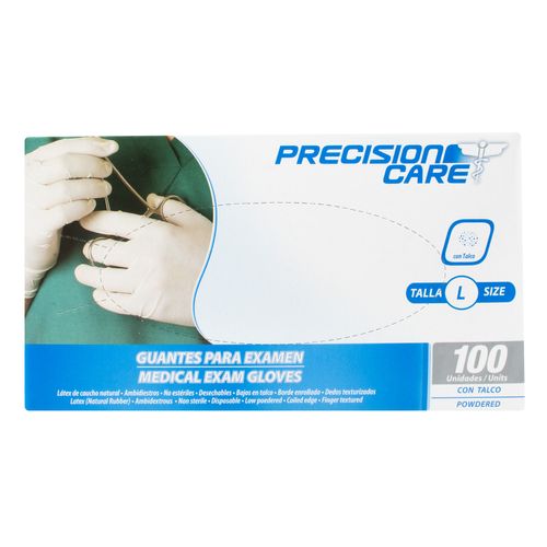 Guante Desechable Precision Latex 100 Unidades Talla L