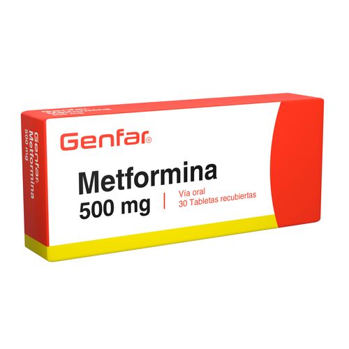 Metformina 500 Mg 30 Tabletas Gf