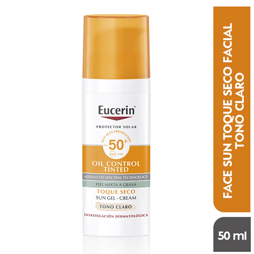 Protector Solar Eucerin Oil Toque Seco Tono Claro 50 Ml