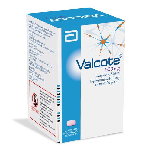 Valcote 500 Mg 30 Tabletas Frasco
