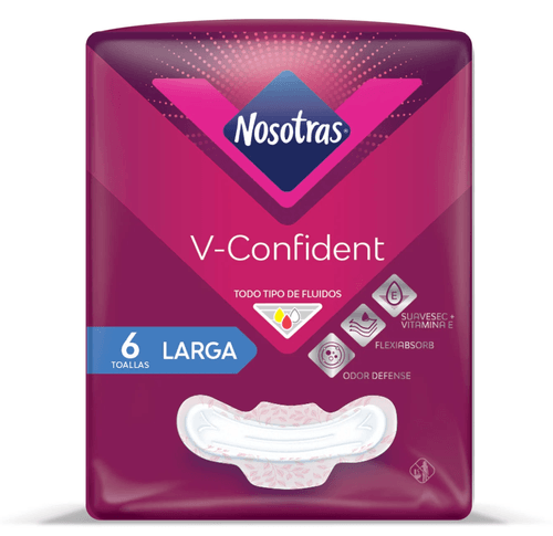 Toallas Nosotras V-Confident Larga 6 Uds