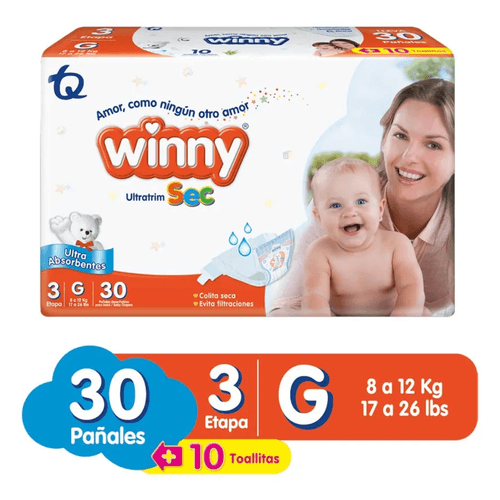 Pañal Winny Ultratrim Sec Etapa 3 Por 30 Unidades