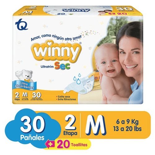 Pañal Winny Ultratrim Sec Etapa 2 Por 30 Unidades