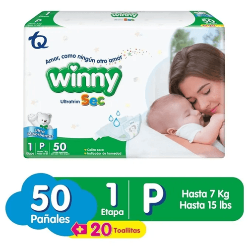 Pañal Winny Ultratrim Sec Etapa 1 Por 50 Unidades