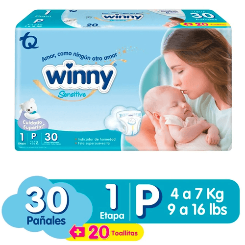 Pañal Winny Sensitive Etapa 1 Por 30 Unidades