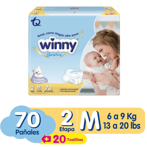 Pañal Winny Sensitive Etapa 2 Por 70 Unidades