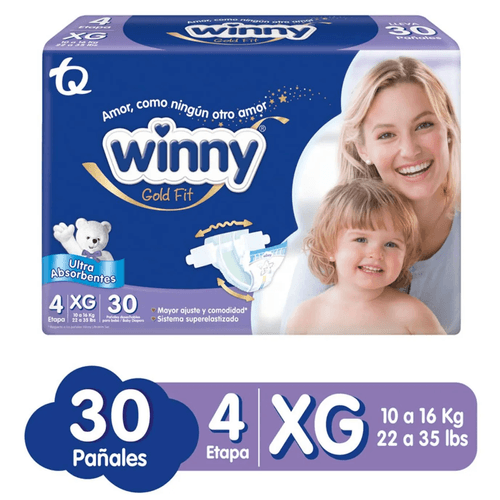 Pañal Winny Ultratrim Gold Etapa 4 Por 30 Unidades